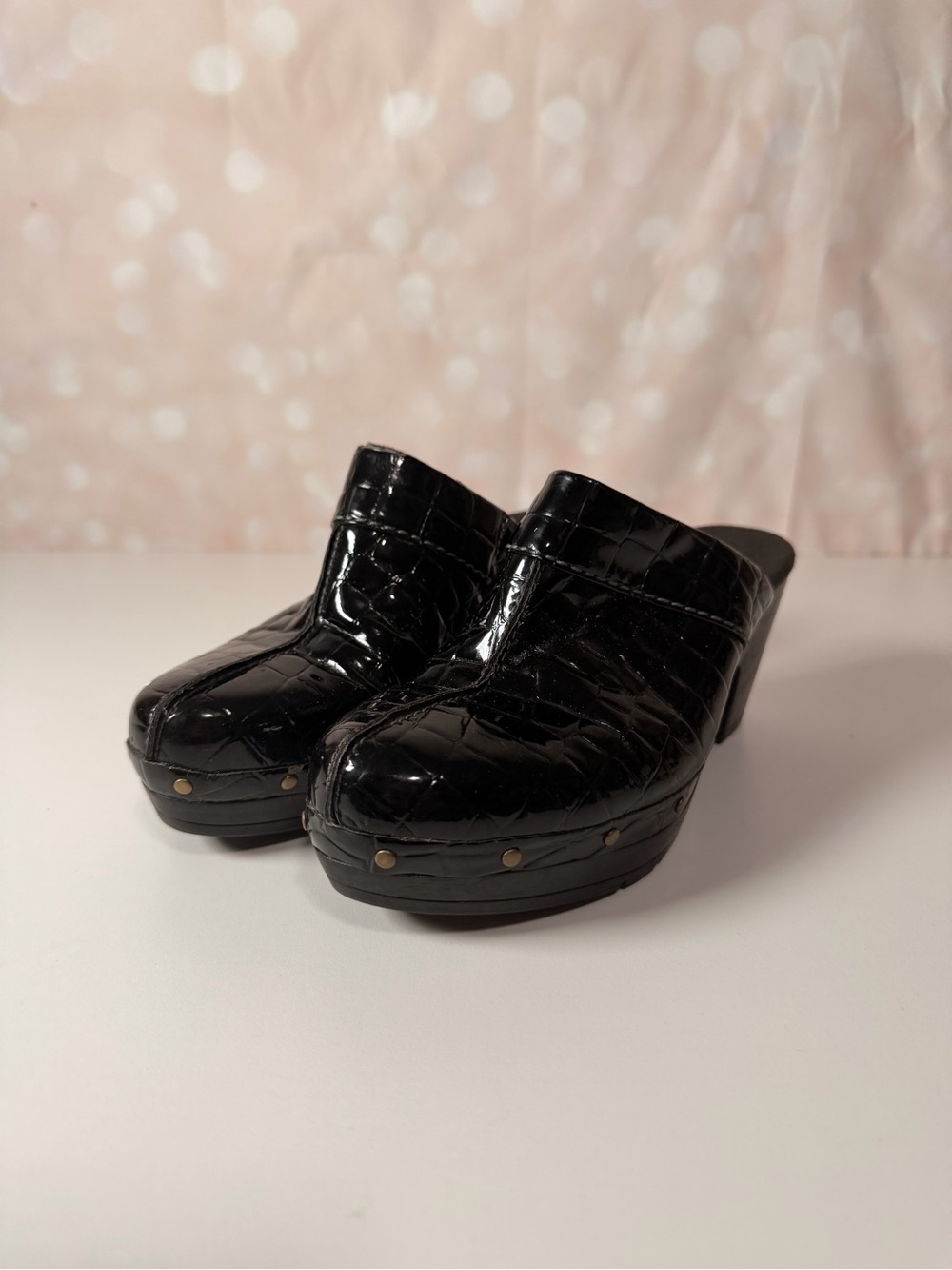 CLARKS Faux Croc Heeled Mule